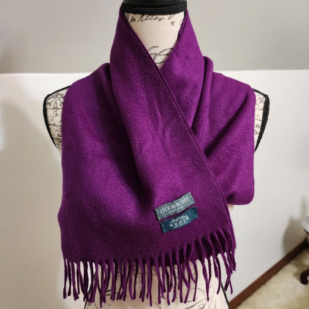 lyle & scott cashmere scarf purple